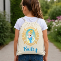 Princess Cinderella Personalized Drawstring Backpack