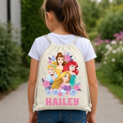 Disney Princess Personalized Name Drawstring Backpack