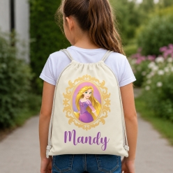 Princess Rapunzel Personalized Drawstring Backpack