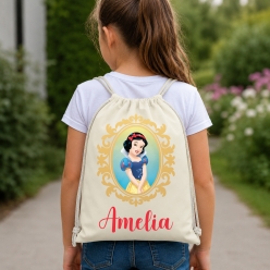 Princess Snow White Personalized Drawstring Backpack