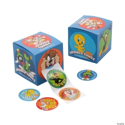 Looney Tunes Sticker Roll with Dispenser-100Pk