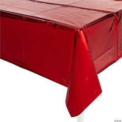 Metallic Red Rectangle Foil Tablecloth