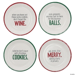 Christmas Snarky Sayings Dessert Plates-24PK