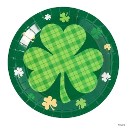 St. Patrick's Day Shamrock Paper Dinner Plates-24Pk