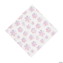 Pastel Arctic Wonderland Snowflakes Luncheon Napkins-24Pk