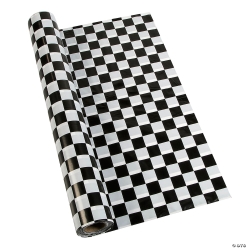 Black & White Checkered 102 Ft. Plastic Table Roll