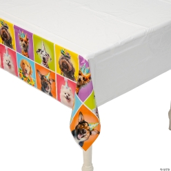 Birthday Puppy Party Plastic Tablecloth