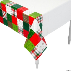 Patchwork Quilt 9 Foot Plastic Tablecloth