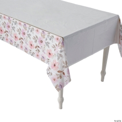 Pink Flower Rectangle Plastic Tablecloth