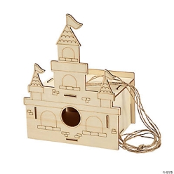 DIY Wood Castle Birdhouse Craft Kit-6Pk