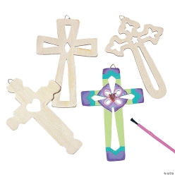 DIY Unfinished Wood Wall Crosses - 4Pk