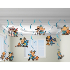 Dog Man Hanging Swirls - 6 PK