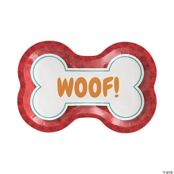 Premium Dog Bone Shaped Dessert Plates - 8Pk