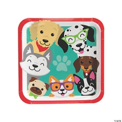 Premium Dog Party Dinner Plates - 8Pk