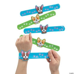 Dog Slap Bracelets with Charm - 12Pk