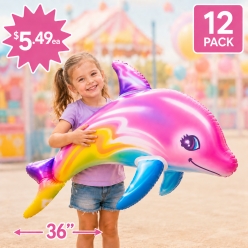 *Inflatable Giant 3 Foot Dolphins - 12 PACK