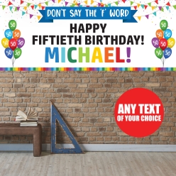 X-Rated 50th Birthday PERSONALIZED Giant Vinyl Keepsake Banner