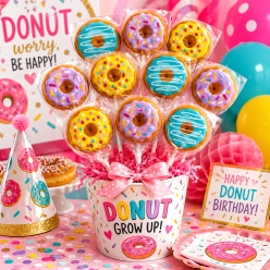 Donut Party Molded Vanilla Lollipops - 12 Pack