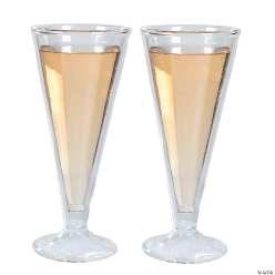 Glass Double Wall Champagne Flutes 2pc