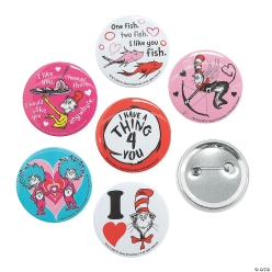 Dr. Seuss Valentine Buttons - 24Pk