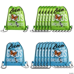 Zoom In VBS Nonwoven Drawstring Backpacks-12Pk