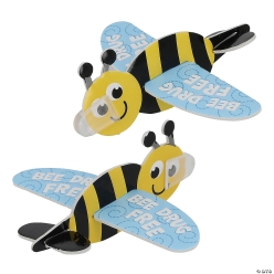 Multicolour Bee Drug Free Foam Gliders-48Pk