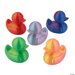 Bright Colour 3D-Printed Rubber Duck-6Pk