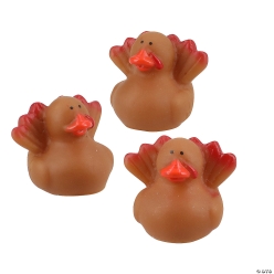 Thanksgiving Turkey Rubber Ducks-24Pk