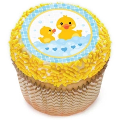 Rubber Ducky Baby Shower Cupcake Icing Toppers 12pk