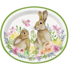 Easter Bunny Premium Jumbo Platter Plates - 8 PK