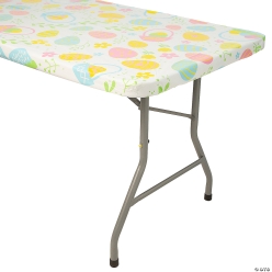 Easter Egg Fitted 6FT Rectangle Plastic Tablecloth