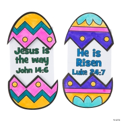 Religious Colour Your Own Easter Egg Craft Kit-12Pk