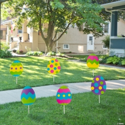 Easter Egg Yard Signs - 6Pk
