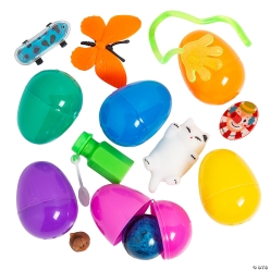 Colourful Toy-Filled Plastic Easter Eggs-100Pk