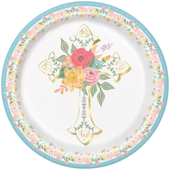 Religious Easter Metallic Dinner Plates - 8 PK