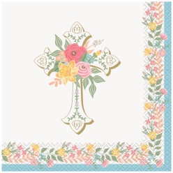 Religious Easter Metallic Dinner Napkins - 16 PK