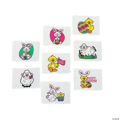 Easter Character Tattoos - 72 Pk