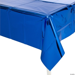 Metallic Royal Blue Rectangle Foil Tablecloth
