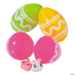 Brightly Colour Easter Eggs with Rubber Erasers-48Pk