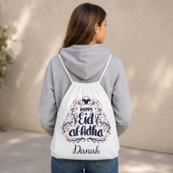 Happy Eid al-Adha Personalized Drawstring Backpack