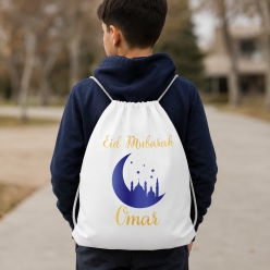 Eid Mubarak Personalized Drawstring Backpack