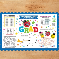 40% OFF: Elementary Graduation Activity Placemats-12Pk