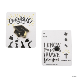 Religious Graduate Mortarboard Pins on Card for 12