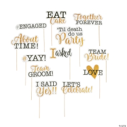 Engagement Party Photo Stick Props - 12Pk