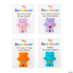 Classroom My Desk Buddy Bear Erasers with Card-24Pk