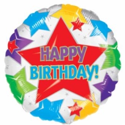 Happy Birthday Star Foil 18