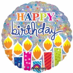 Shimmer Birthday Candles Holographic  Foil Balloon