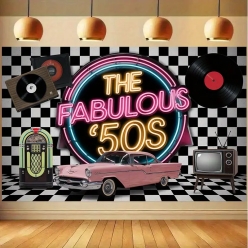 Fabulous 50s 5FT Fabric Backdrop