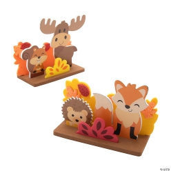 Fall Animal Scene Stand-Up Craft Kit - 12Pk