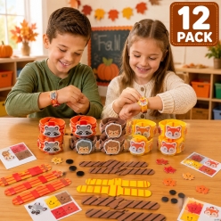 Fall Woodland Character Bracelet Foam Craft Kit-12Pk